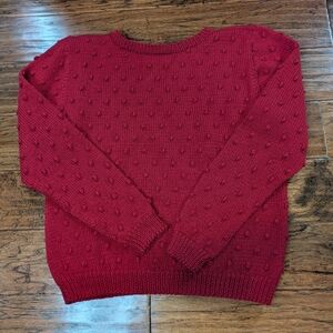 Stunning Hand Made Red Bobble Sweater